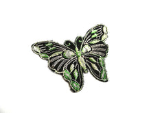 UpperDutch:Sewing Supplies,Butterfly applique, 1930s vintage embroidered applique. Vintage patch, sewing supply. Green Applique, Crazy quilt