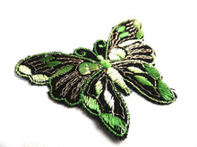 UpperDutch:Sewing Supplies,Butterfly applique, 1930s vintage embroidered applique. Vintage patch, sewing supply. Green Applique, Crazy quilt