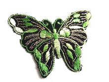 UpperDutch:Sewing Supplies,Butterfly applique, 1930s vintage embroidered applique. Vintage patch, sewing supply. Green Applique, Crazy quilt