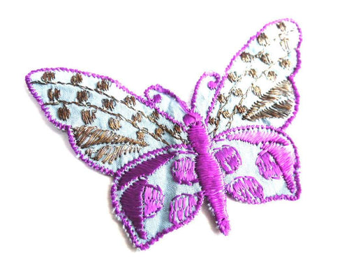 UpperDutch:Sewing Supplies,Butterfly applique, 1930s vintage embroidered applique. Vintage patch, sewing supply. Applique, Crazy quilt