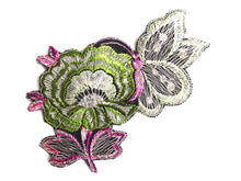 UpperDutch:Sewing Supplies,Applique, butterfly on flower applique, 1930s vintage embroidered applique. Vintage floral patch, sewing supply.