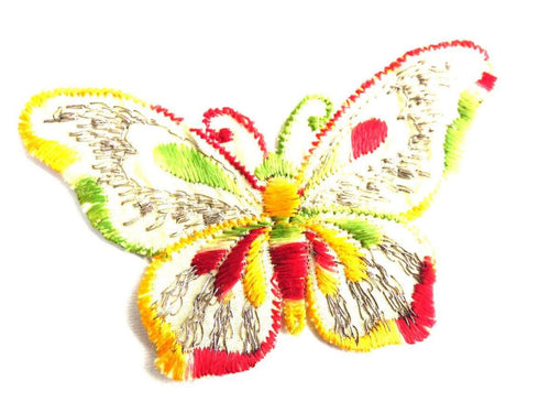 UpperDutch:Sewing Supplies,Butterfly applique, 1930s vintage embroidered applique. Vintage patch, sewing supply. Applique, Crazy quilt