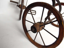 UpperDutch:Home and Decor,Tricycle, Metal & Wooden Toy Tricycle, Antique Doll Replica Decor Accessory, children's room decoration.