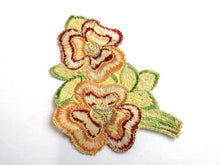 UpperDutch:Sewing Supplies,Applique, flower applique, 1930s vintage embroidered applique. Vintage floral patch, sewing supply.