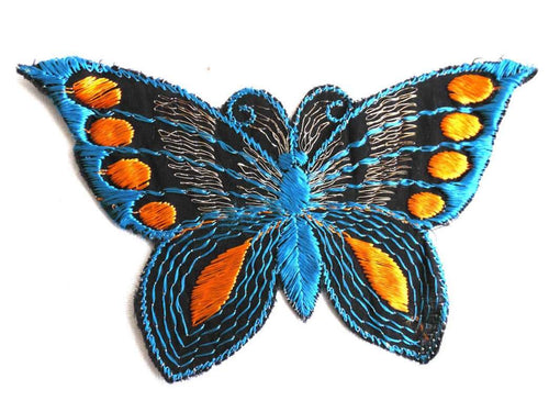 UpperDutch:Sewing Supplies,Butterfly applique, 1930s vintage embroidered applique. Vintage patch, sewing supply. Applique, Crazy quilt