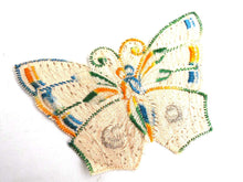 UpperDutch:Sewing Supplies,Butterfly applique, 1930s vintage embroidered applique. Vintage patch, sewing supply. Applique, Crazy quilt