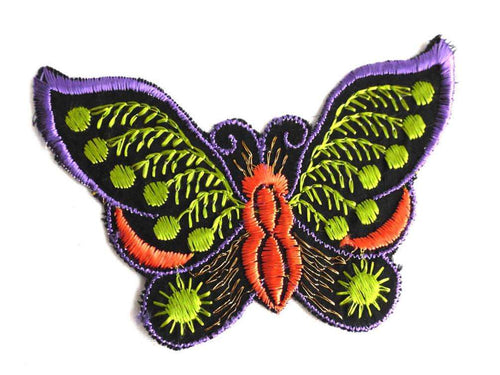 UpperDutch:Sewing Supplies,Applique, 1930s vintage embroidered butterfly applique. Vintage patch, sewing supply. Applique, Crazy quilt