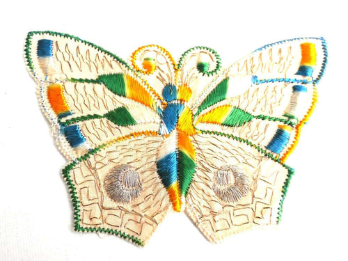 UpperDutch:Sewing Supplies,Butterfly applique, 1930s vintage embroidered applique. Vintage patch, sewing supply. Applique, Crazy quilt