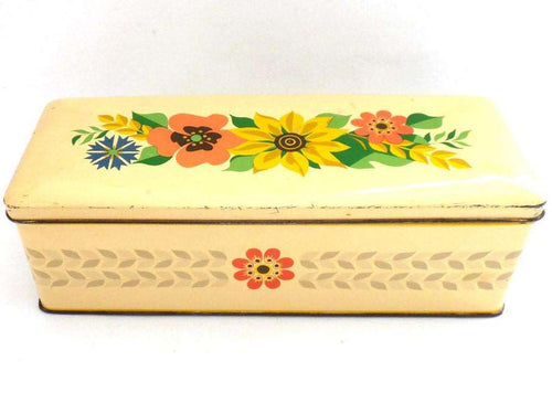 UpperDutch:Tin,Retro tin - Vintage Collectible Dutch Floral tin. Retro kitchen decor.