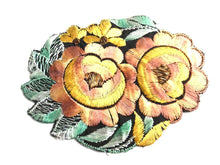 UpperDutch:Sewing Supplies,Applique, Flower applique, 1930s vintage embroidered applique. Vintage floral patch, sewing supply.