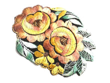 UpperDutch:Sewing Supplies,Applique, Flower applique, 1930s vintage embroidered applique. Vintage floral patch, sewing supply.