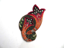 UpperDutch:Sewing Supplies,Applique, Flower applique, 1930s vintage embroidered applique. Vintage floral patch, sewing supply.