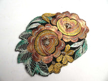 UpperDutch:Sewing Supplies,Applique, Flower applique, 1930s vintage embroidered applique. Vintage floral patch, sewing supply.