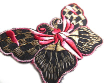 UpperDutch:Sewing Supplies,Butterfly applique, 1930s vintage embroidered applique. Vintage patch, sewing supply. Applique, Crazy quilt.