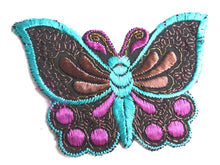 UpperDutch:Sewing Supplies,Butterfly Patch, 1930s vintage embroidered applique. Vintage patch, sewing supply. Applique, Crazy quilt.