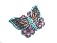UpperDutch:Sewing Supplies,Butterfly Patch, 1930s vintage embroidered applique. Vintage patch, sewing supply. Applique, Crazy quilt.
