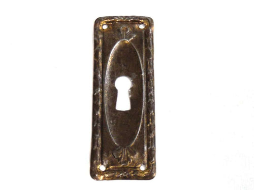 UpperDutch:Hooks and Hardware,Keyhole cover, Stamped Shabby Escutcheon, keyhole plate.