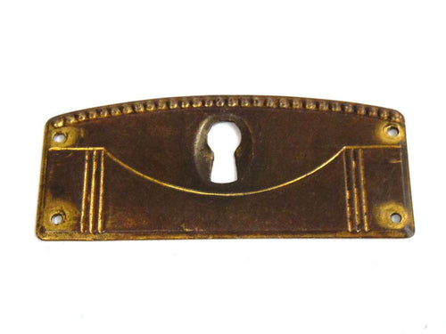 UpperDutch:Hooks and Hardware,Authentic Art Deco Keyhole cover, Stamped Escutcheon, keyhole plate.