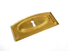 UpperDutch:Hooks and Hardware,Authentic antique Art Deco Keyhole cover, Stamped Escutcheon, keyhole plate.