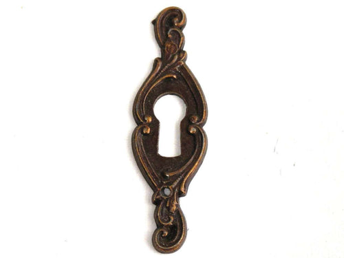 UpperDutch:Hooks and Hardware,1 (ONE) Brass plated keyhole plate, Keyhole cover, escutcheon, key hole frame, Furniture Hardware.