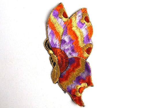 UpperDutch:Sewing Supplies,Butterfly applique, 1930s vintage embroidered applique. Vintage patch, sewing supply. Applique, Crazy quilt.