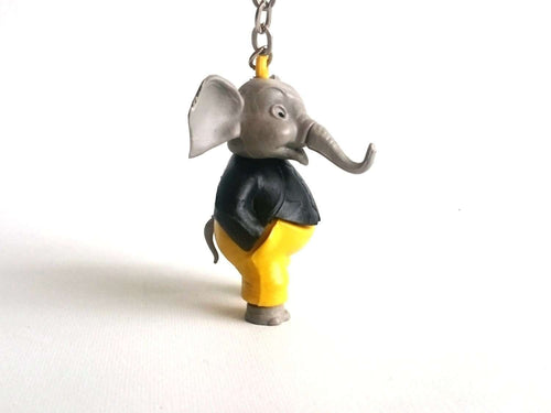 UpperDutch:Land of Magiful,1 Elephant Key chain / dressed elephant figurine / keychain, 60s key chain / large zipper pull charm / bag charm / jumbo