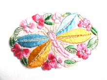UpperDutch:Sewing Supplies,Applique, 1930s vintage embroidered dragonfly applique. Vintage patch, sewing supply. Applique, Crazy quilt