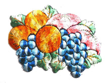 UpperDutch:Sewing Supplies,Fruit patch, Fruit basket applique, 1930s vintage embroidered applique. Vintage patch, sewing supply.