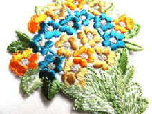 UpperDutch:Sewing Supplies,Flower applique, 1930s vintage embroidered applique. Vintage floral patch, sewing supply.