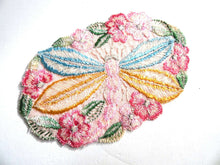 UpperDutch:Sewing Supplies,Applique, 1930s vintage embroidered dragonfly applique. Vintage patch, sewing supply. Applique, Crazy quilt
