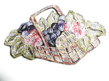 UpperDutch:Sewing Supplies,Applique, Fruit, fruit basket applique, 1930s vintage embroidered applique. Vintage patch, sewing supply.