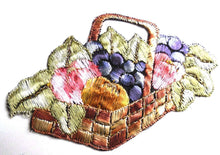 UpperDutch:Sewing Supplies,Applique, Fruit, fruit basket applique, 1930s vintage embroidered applique. Vintage patch, sewing supply.