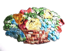 UpperDutch:Sewing Supplies,Fruit patch, Fruit basket applique, 1930s vintage embroidered applique. Vintage patch, sewing supply.