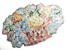 UpperDutch:Sewing Supplies,Fruit patch, Fruit basket applique, 1930s vintage embroidered applique. Vintage patch, sewing supply.