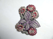 UpperDutch:Sewing Supplies,Applique, butterfly patch, 1930s vintage embroidered applique. Vintage floral patch, sewing supply.