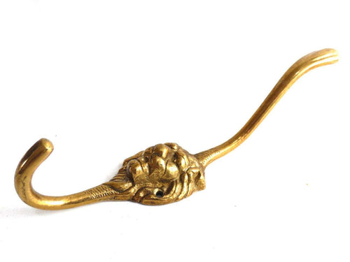UpperDutch:Hooks and Hardware,Lion head coat hook .Solid Brass Lion Head Wall hook / Vintage Coat hooks / Hanger