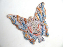 UpperDutch:Sewing Supplies,Antique Applique, Fairy, butterfly applique, 1930s vintage embroidered applique. Vintage patch, sewing supply.