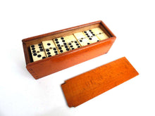 UpperDutch:Home and Decor,Antique Domino Set - Complete Set of 28 pieces Antique European dominoes. Ebony and Bone. Antique domino game.