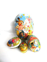 UpperDutch:Home and Decor,Easter Eggs - Set of 4 German Easter Paper Mache Eggs (largest 9 inch!) - Vintage Candy Containers