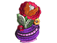 UpperDutch:Sewing Supplies,Authentic Collectible Flower Applique, flower basket applique, 1930s embroidered applique. Vintage floral patch, sewing supply.