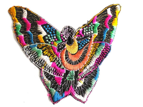 UpperDutch:Sewing Supplies,Applique, fairy, butterfly applique, 1930s vintage embroidered applique. Vintage patch, sewing supply.
