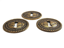 UpperDutch:Hooks and Hardware,1 Vintage Solid Brass Keyhole cover, escutcheon, keyhole frame.