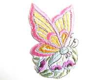 UpperDutch:Sewing Supplies,Applique, butterfly applique, 1930s vintage embroidered applique. Vintage floral patch, sewing supply.