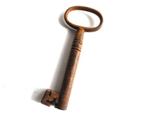 UpperDutch:Hooks and Hardware,Authentic Skeleton Key. Beautiful antique metal key, skeleton key,shabby, rusty, rustic.