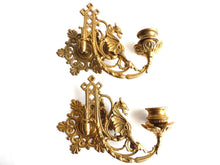 UpperDutch:Candelabras,Wall Sconce Griffin / Piano Candle holders / Pair Antique Solid Brass Victorian Griffin Piano Candelabra / piano candle holder.