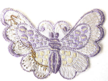 UpperDutch:Sewing Supplies,Applique,purple butterfly 1930s vintage embroidered applique. Vintage patch, sewing supply.