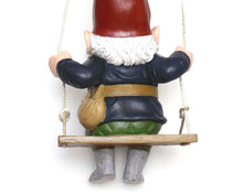 UpperDutch:Gnomes,33" Gnome on Swing. Rien Poortvliet, David the Gnome, Garden Gnome, Garden forest gnome restaurant store decor, David el Gnomo.
