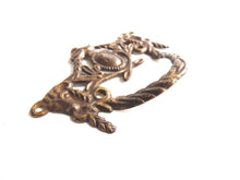 UpperDutch:Hooks and Hardware,1 (one) Drawer Handle, Victorian style Antique Drawer Handle, Vintage Solid Brass Ornate Drawer Pull, Goat, Ram.