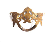 UpperDutch:Hooks and Hardware,1 (one) Drawer Handle, Victorian style Antique Drawer Handle, Vintage Solid Brass Ornate Drawer Pull, Goat, Ram.