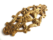 UpperDutch:Hooks and Hardware,Keyhole Cover, Large Antique Ornate Stamped  Keyhole Cover, Escutcheon, Floral Brass Keyhole frame, Furniture Applique.